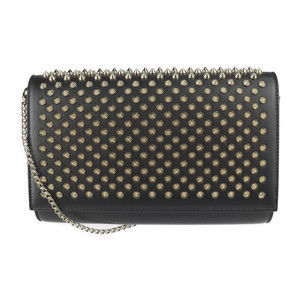 Christian Louboutin Paloma Clutch Shoulder Bag Leather Black